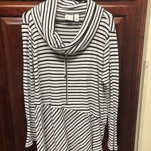 Chico’s Stripe Cowl Neck Tunic Size 2